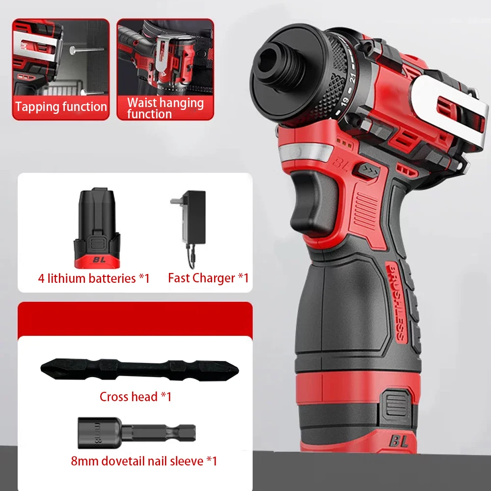 Power Tools Ingco - ブラシレスコードレス電動ドリル,ドライバー,電動工具,リチウムイオン電池,80n.m, 18v