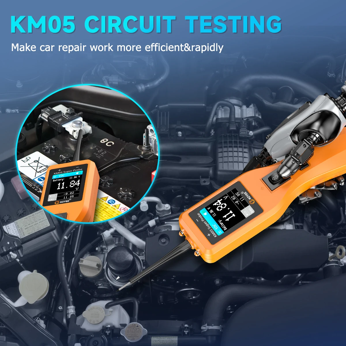 Power Tools Inspection - 車用回路プローブキット、回路テスター、電気システムKZYEE KM05 24V 12V 自動車電圧電力検査ツール PK