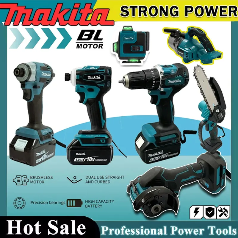 Impact Driver Cordless - マキタコードレス電動工具キット ポータブルインパクトドライバー 充電式スクリュードライバー 電動レシプロソー 業務用