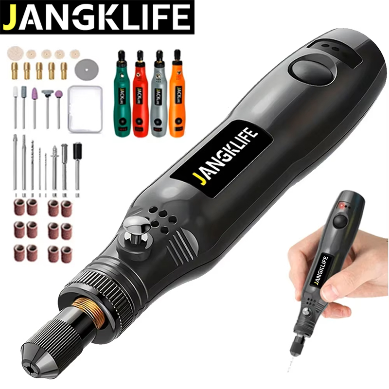 Power Tools Ingco - JANGKLIFE USB コードレスロータリーツールキット木工彫刻ペン DIY ジュエリー金属ガラスミニワイヤレスドリル
