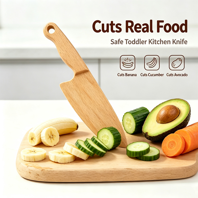 Power Tools Kids - 木製子供ナイフ調理用かわいい魚恐竜形状キッチンおもちゃ野菜フルーツカッターキッチンツールおもちゃ木製ナイフ子供用