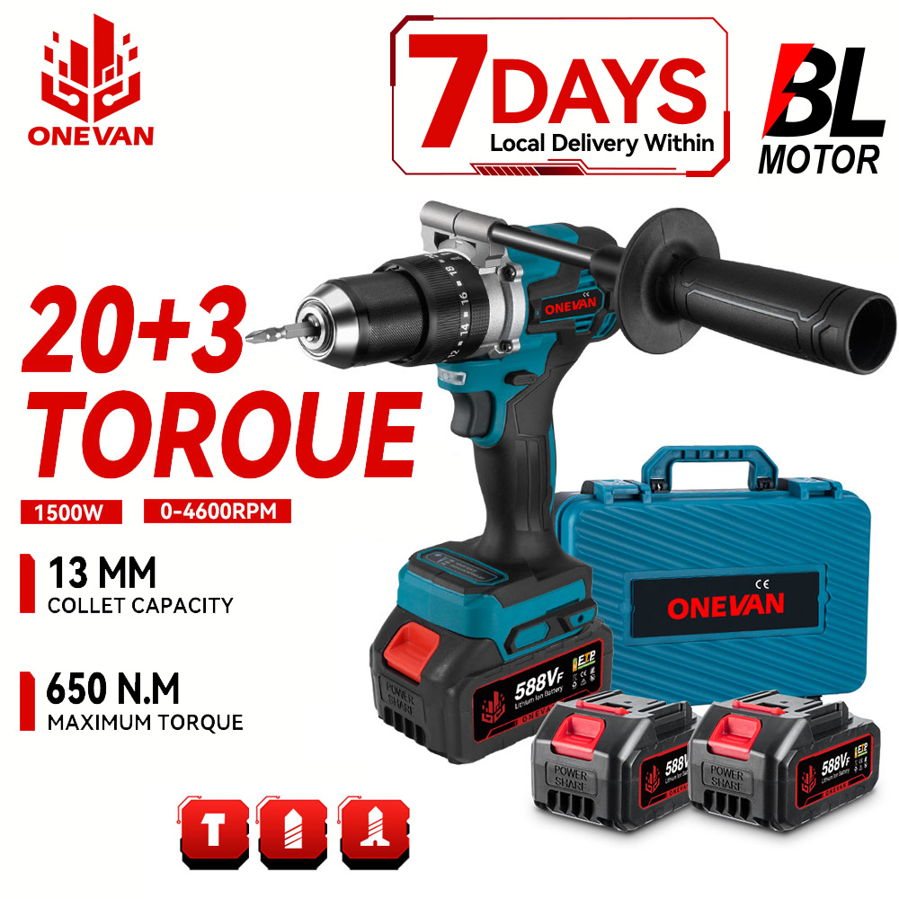 Power Tools Ingco - ONEVAN 1500Wブラシレス電動インパクトドリル 650NMコードレススクリュードライバー プレート 土壌 木工工具