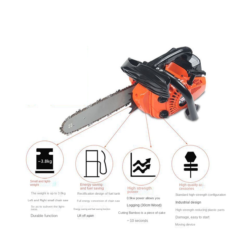 Power Tools Woodworking - 12インチ高出力電動チェーンソー、竹材・木材用、家庭用木工切断工具