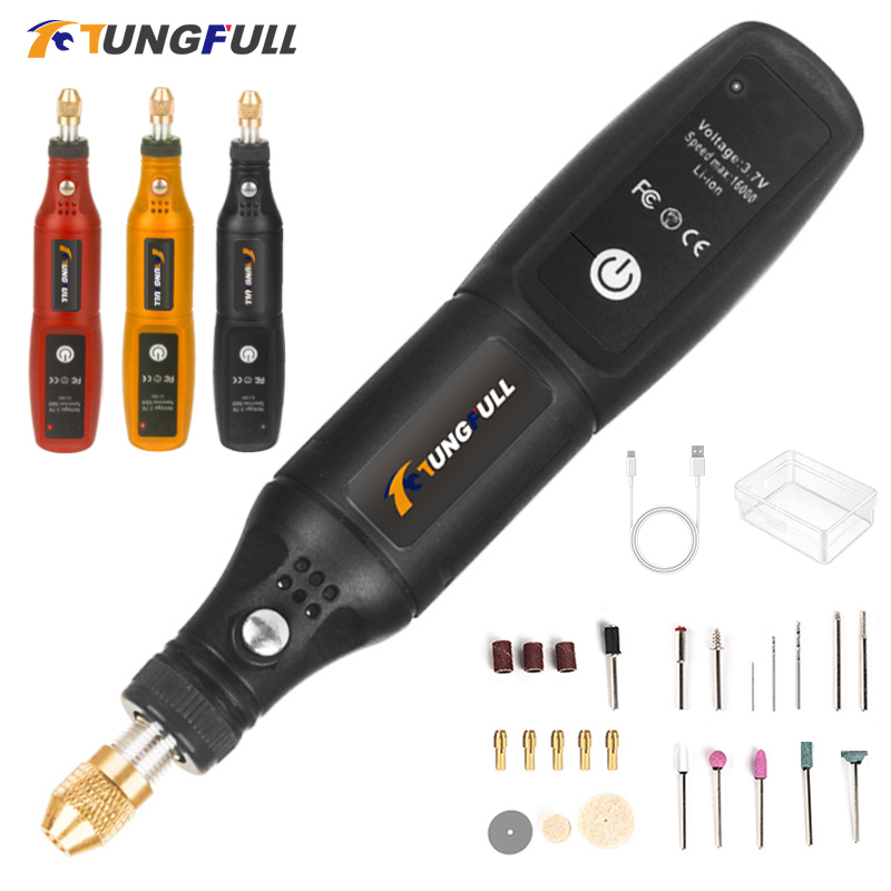 Power Tools Ingco - USB彫刻ペン ミニグラインダーマシン ロータリーツールキット 充電式ドレメルツール コードレスドリル ミニワイヤレス電動ドリル