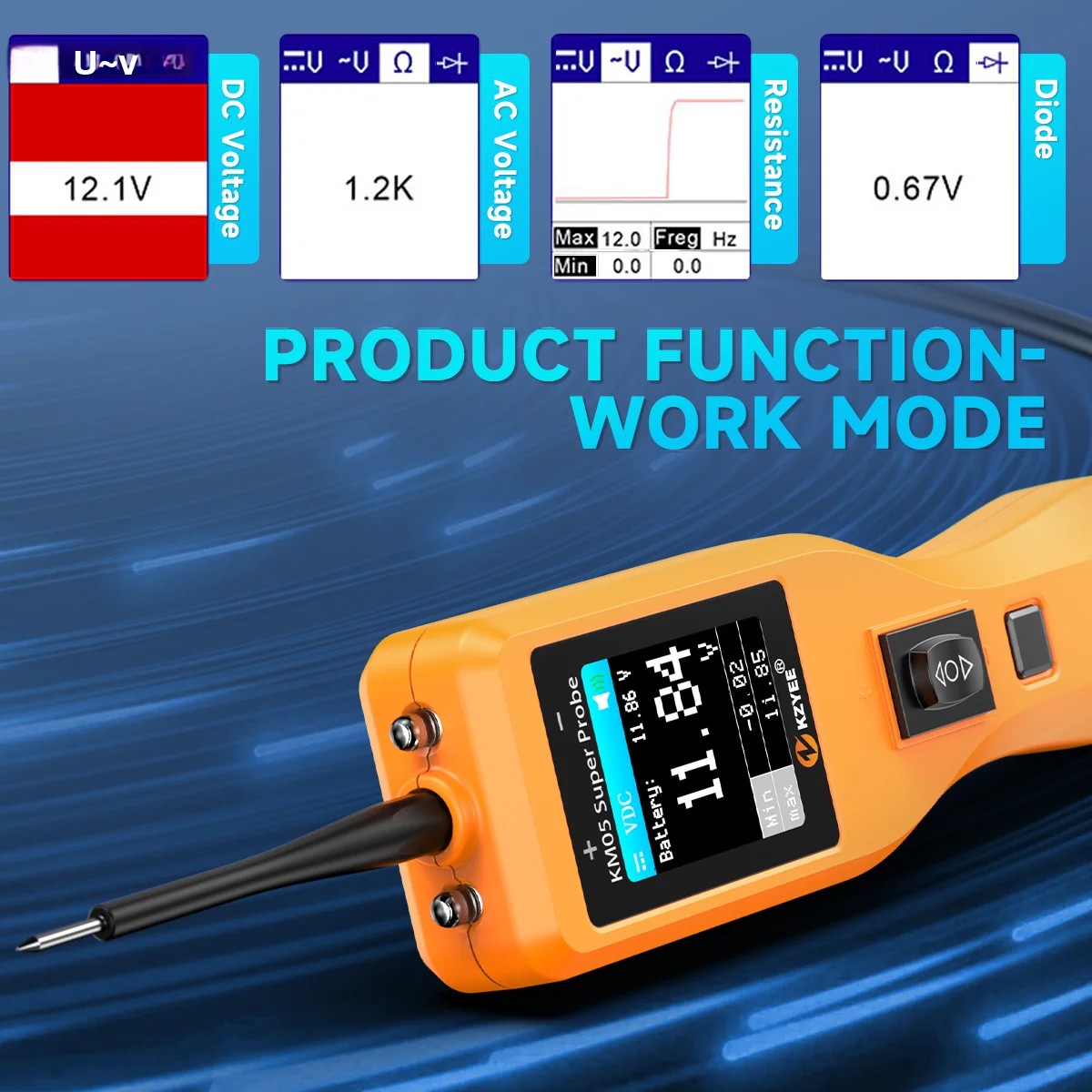 車用回路プローブキット、回路テスター、電気システムKZYEE - Power Tools Inspection のレビューと価格