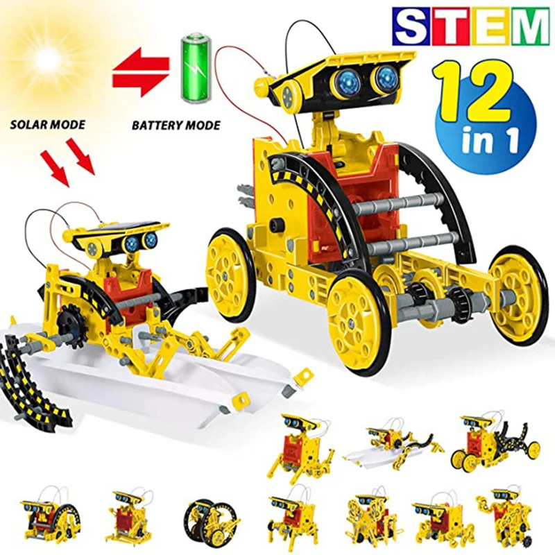 12 in 1 科学実験ソーラーロボットおもちゃ DIY ビ - Power Tools Kids のレビューと価格