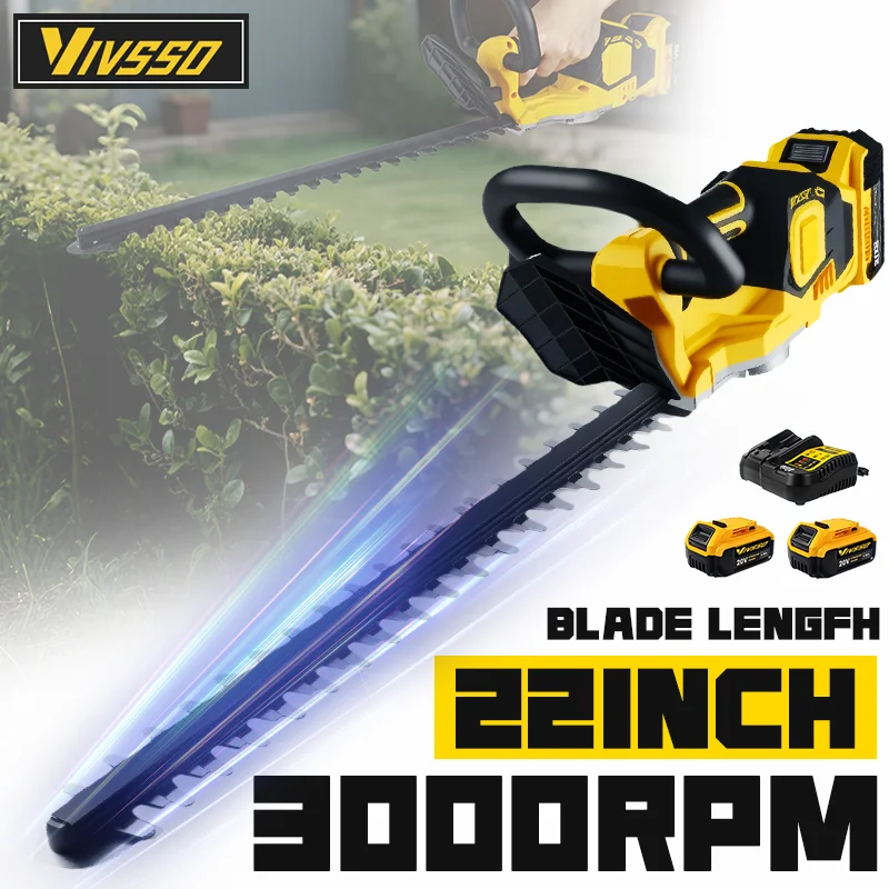 VIVSSO コードレス電動ヘッジトリマー芝刈り機家庭用低木 - Power Tools Usa のレビューと価格