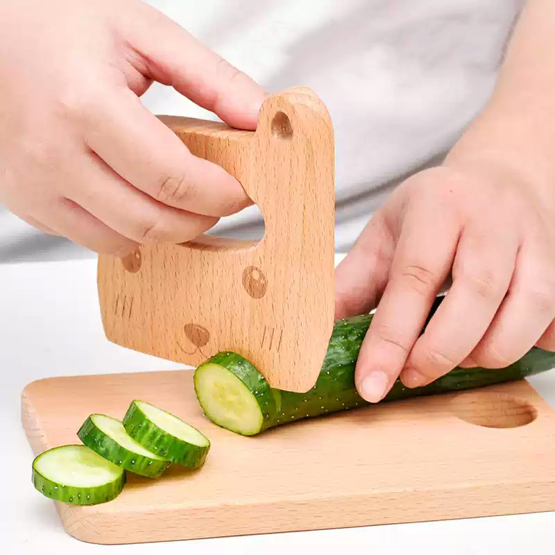 木製子供ナイフ調理用かわいい魚恐竜形状キッチンおもちゃ野菜フ - Power Tools Kids のレビューと価格