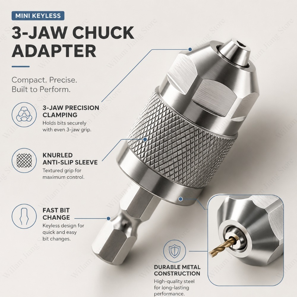 3 ジョードリルチャックアダプター、クイックリリース六角シャ - Power Tools Woodworking のレビューと価格