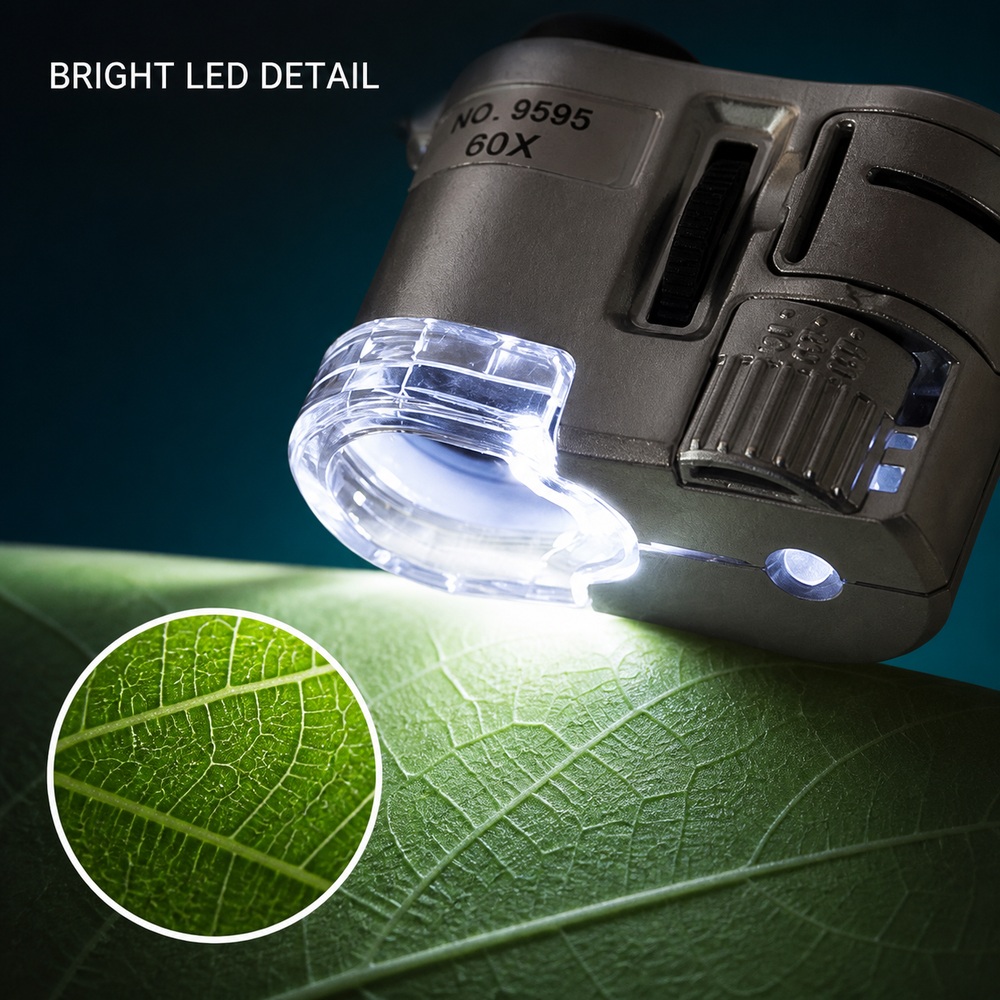 ミニ60倍LED顕微鏡 ポータブル単眼拡大鏡 学生向け コイ - Power Tools Inspection のレビューと価格