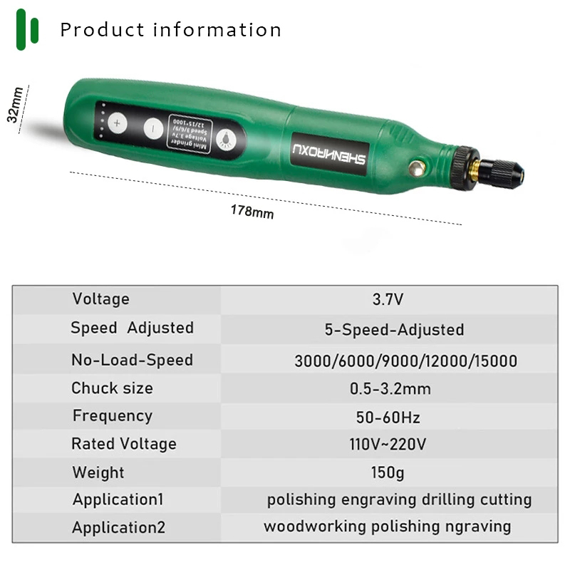 電動グラインダーセットコードレスドリルロータリーツール木彫り - Power Tools Ingco のレビューと価格