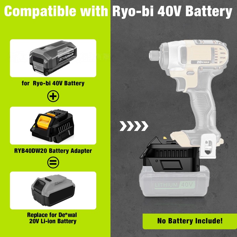 HAKSINKY RYB40DW20 電動工具バッテリーアダ - Power Tools Use のレビューと価格