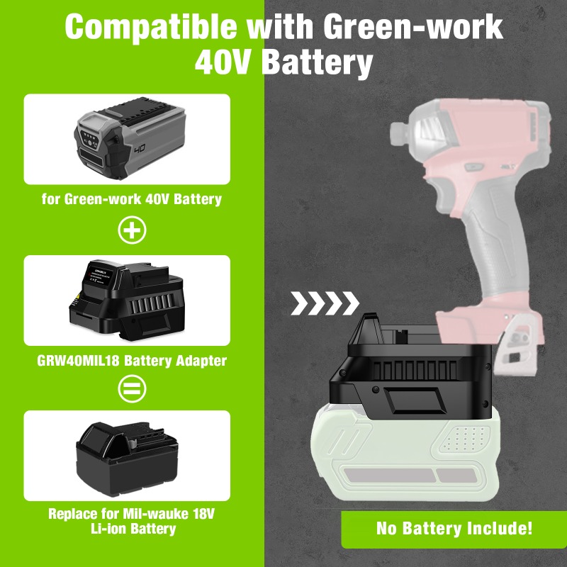GRW40MIL18バッテリーアダプターコンバーターは、グリ - Power Tools Use のレビューと価格